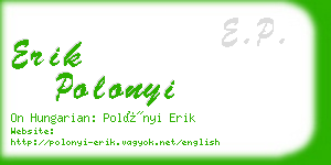 erik polonyi business card